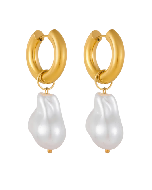 PEARL DROP HOOPS